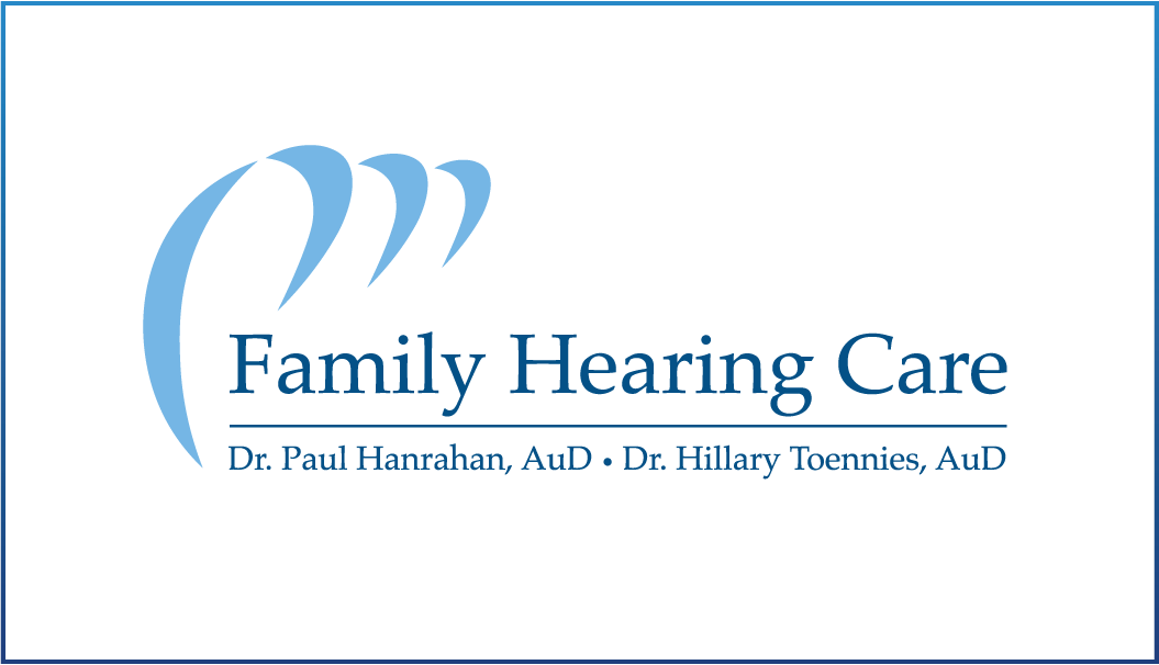 Family hearing blue logo white background